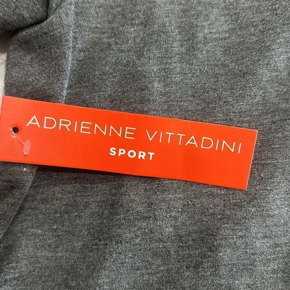 Adrienne Vittadini Sport Gray Pullover Hoodie Top Shirt with pockets Small S NWT - Picture 4 of 5
